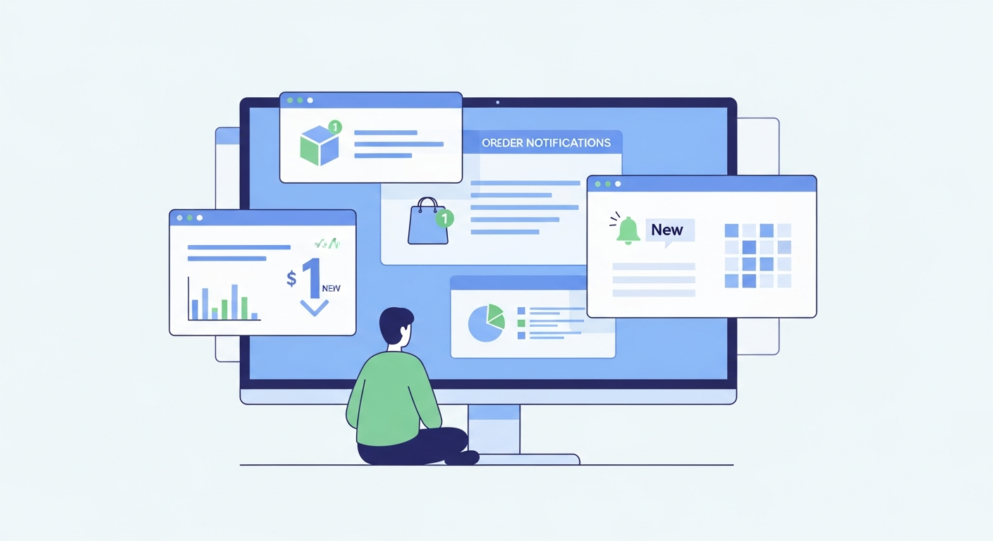 Seller managing multiple online stores through an automated dropshipping dashboard